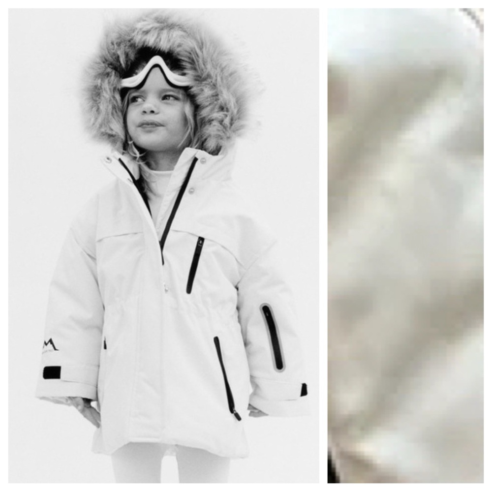 NWT. Zara Kids White Hooded Ski Jacket. Size 3. - Picture 3 of 13